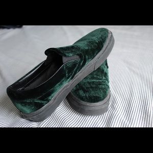 Green Velvet Vans